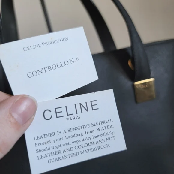 Celine Black Leather Bag - Céline Handbag w/ D-rings - Picture 10 of 12